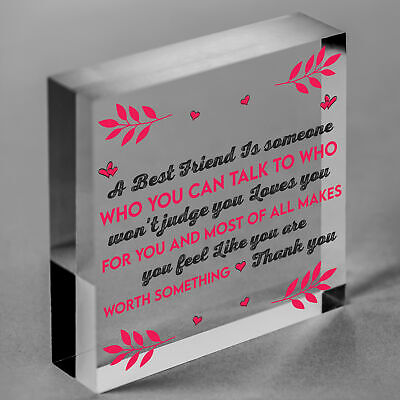 Thank You Gift For Best FRIEND Heart Christmas Friendship Gift Birthday Plaque