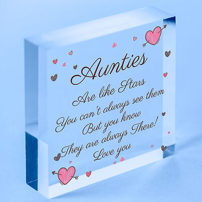 Sister Auntie Aunt Aunty Wood Heart Plaque Sign Birthday Thank You Keepsake Gift