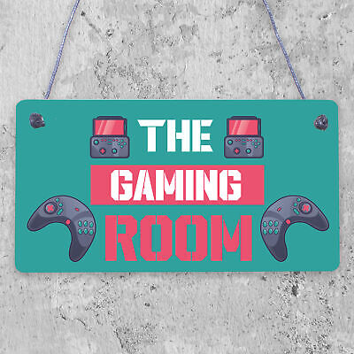 Gaming Room Sign Novelty Gamer Gift Bedroom Man Cave Sign Son Birthday Xmas