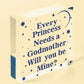 Will You Be My Godmother Plaque Godmother Wood Heart Godmother Asking Request