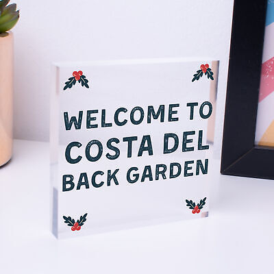 Funny Back Garden Sign Novelty Hanging Garden Shed Plaques Home Decor Signs