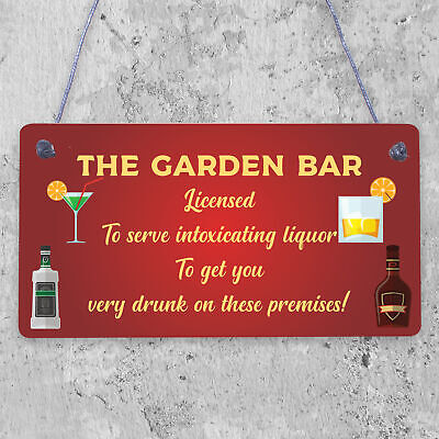 Funny Garden Bar Sign Licensed Plaque Home Bar Pub Man Cave Sign Alcohol Gift