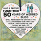 50th Wedding Anniversary Card Wood Heart Gift For Husband or Wife Thank You