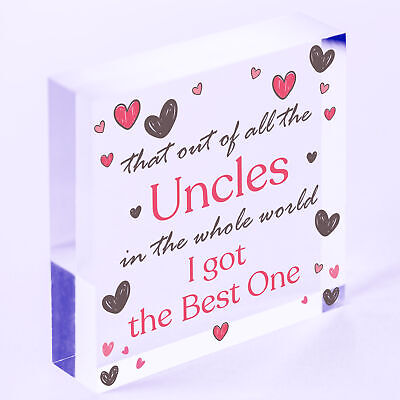 Uncle Gifts For Birthday Christmas Wooden Heart Uncle Ornament Decoration Card