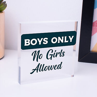 Funny Boys Bedroom Door Sign NO GIRLS ALLOWED Man Cave Sign Gift For Son