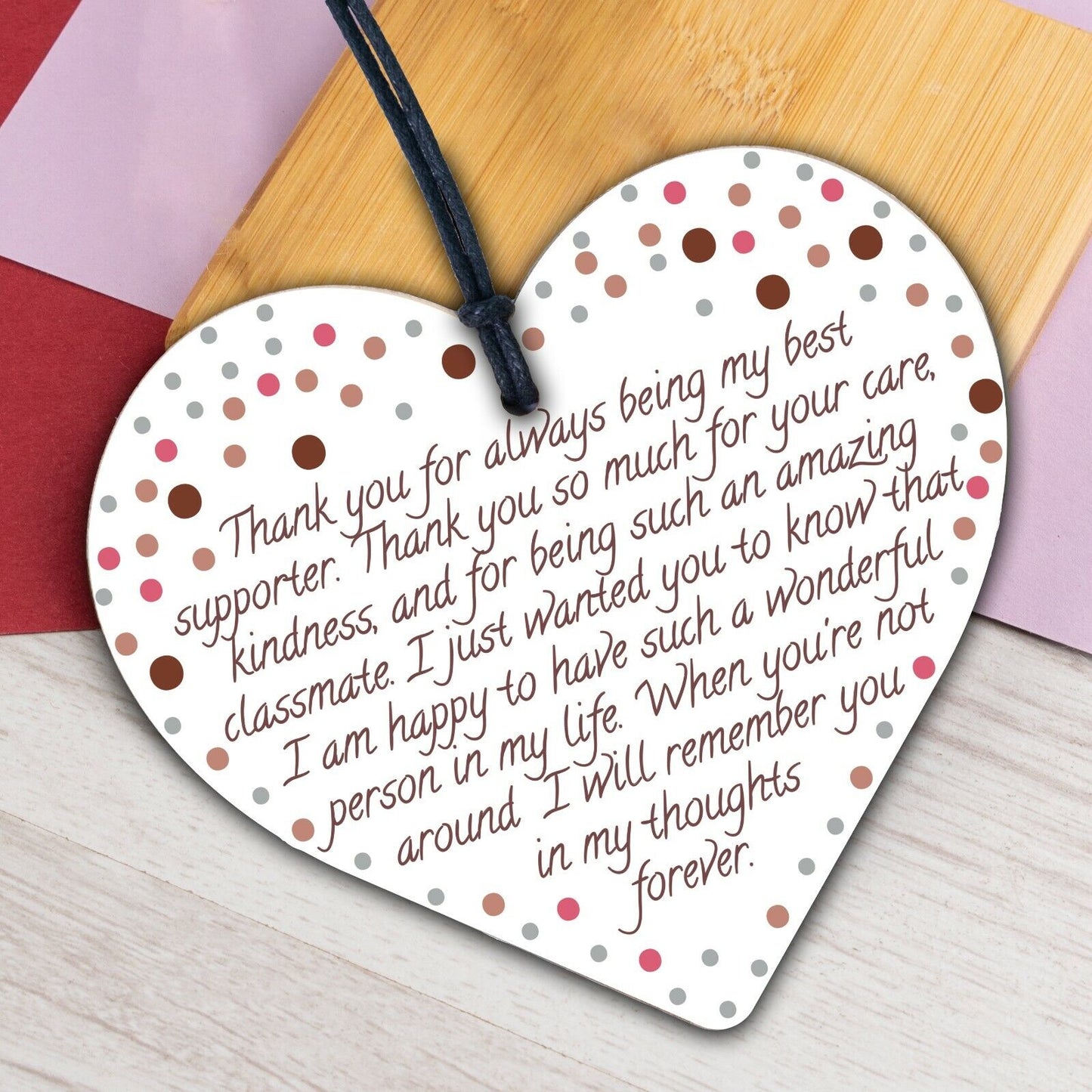 Best Friend Gift Friendship Plaque Wooden Heart Birthday Thank you Keepsake Poem