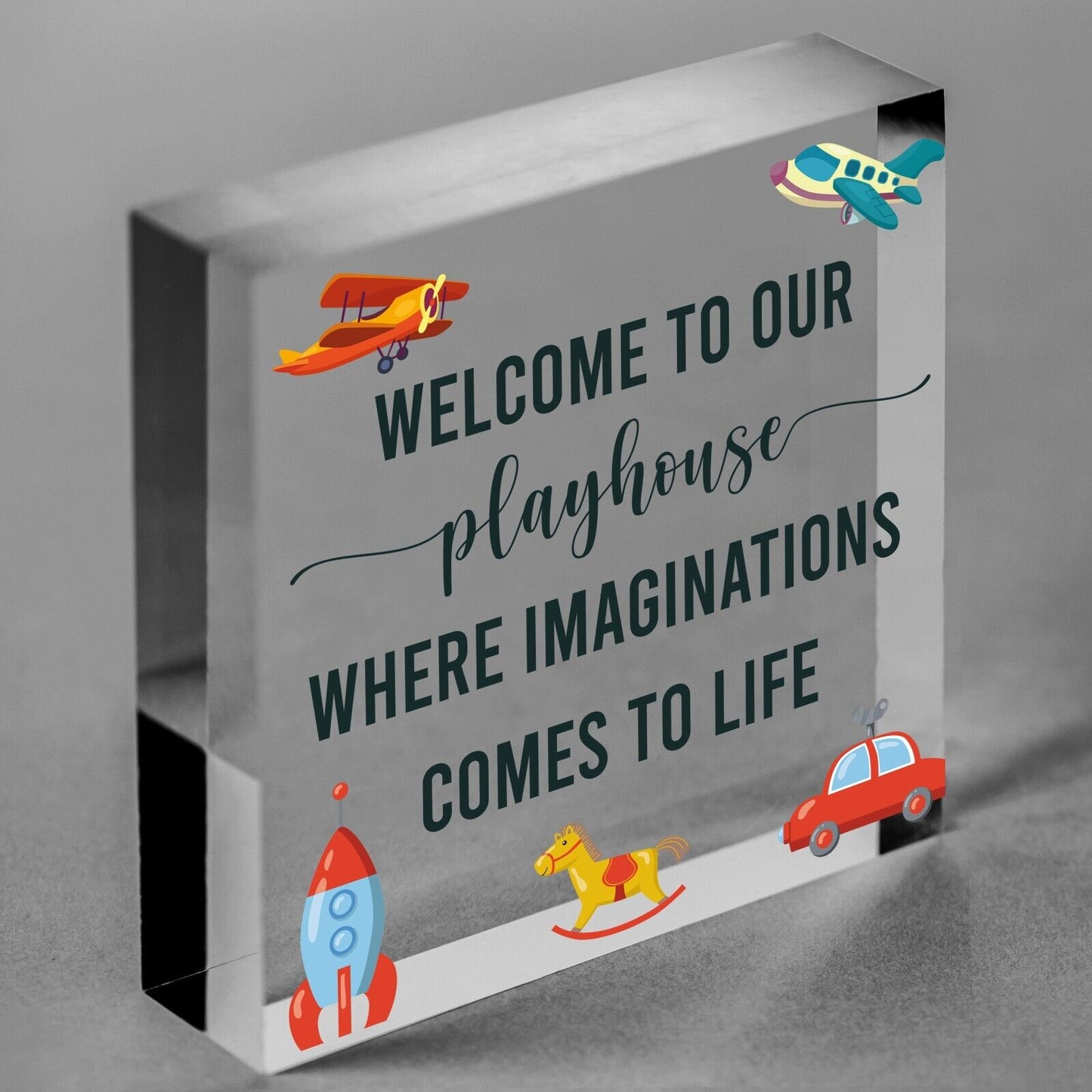 Welcome To Our Playhouse Sign Garden PLAYROOM Plaque Daughter Son Gift