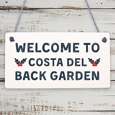 Funny Back Garden Sign Novelty Hanging Garden Shed Plaques Home Decor Signs