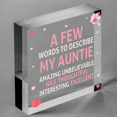 Auntie Gifts Auntie Birthday Card Gift Wood Heart Plaque Mothers Day Sister Gift