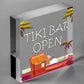 Tiki Bar OPEN Sign Novelty Decor Hanging Sign For Home Garden Cocktail Bar