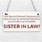 You're The Best Sister In Law Hanging Wooden Plaque Friendship Gift Sign Present