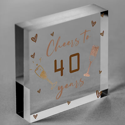 40th Birthday Gifts For Women / Men Heart 40th Birthday Card Birthday Decoration