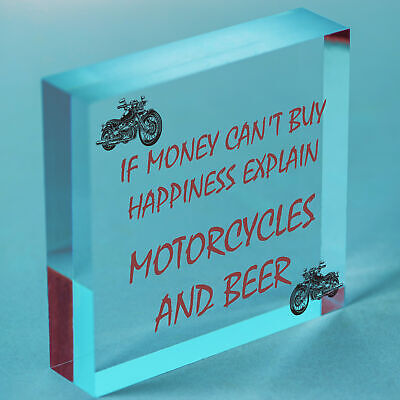 Beer Motorcycle Enthusiast Motorbike Man Cave Signs Garage Him Dad Grandad Gifts