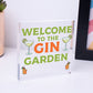 Gin Bar Welcome Sign Novelty Home Bar Decor Gifts Hanging Garden Signs Gin Gift