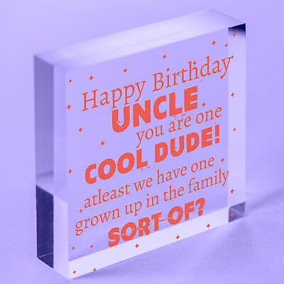 Cool Funny Happy Birthday Heart Uncle Gifts For Him Man Family Signs Thank You