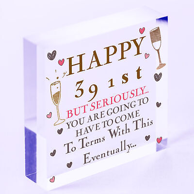 40th Birthday Funny Gift For Men Women Him Her Wooden Heart Gifts For Friend