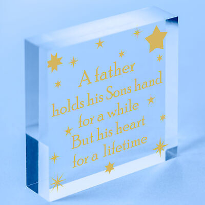 THANK YOU Gift For You Father Dad Daddy Son Wooden Heart Birthday Christmas Gift