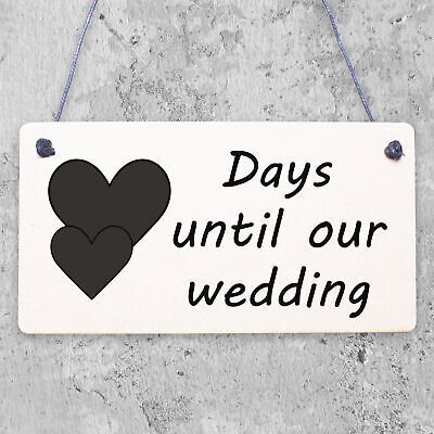 Wedding Countdown Plaque Sign Chalkboard Engagement Gift Mr & Mrs Present