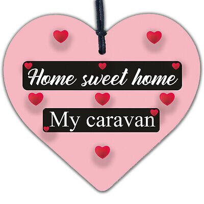 Caravan Home Sweet Home Wooden Plaque Funny Home Decor Shabby Chic Sign Gift