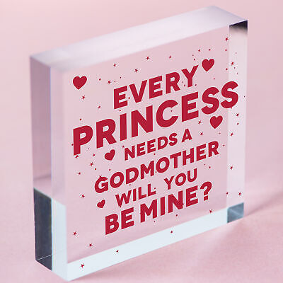 Will You Be My Godmother Plaque Godmother Wood Heart Godmother Asking Request