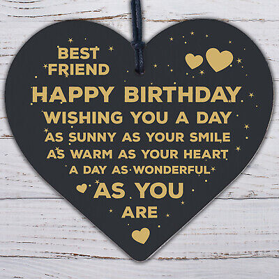 Special Friend Birthday Gift Wooden Heart Sign Card Keepsake Friendship Gift