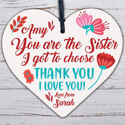 Sister Gift Plaque Wood Heart Thank You Best Friend Plaque Friendship Plaque