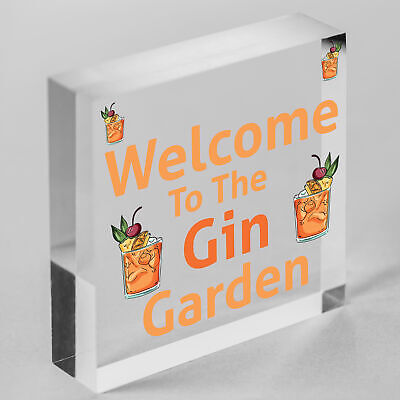 Gin Bar Welcome Sign Novelty Home Bar Decor Gifts Hanging Garden Signs Gin Gift