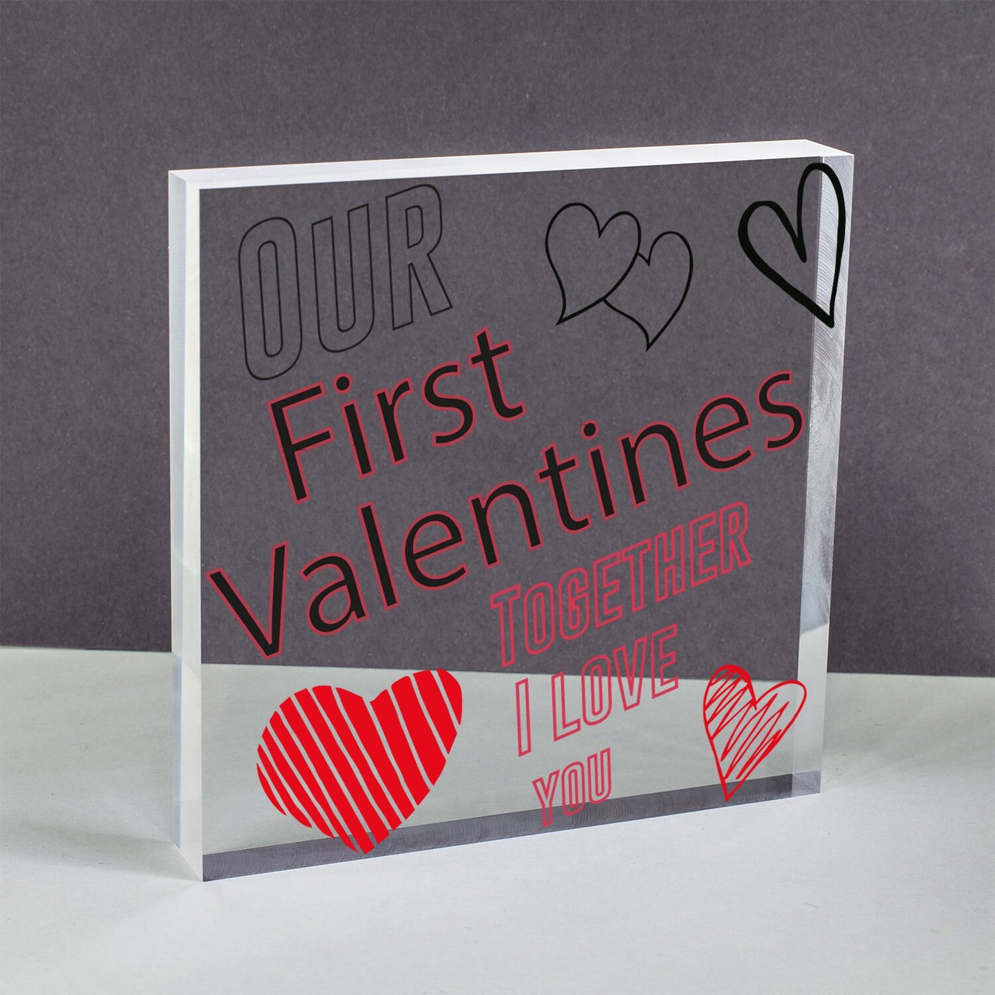 First Valentines Day Hanging Sign Anniversary Gift For Him Boyfriend Gifts