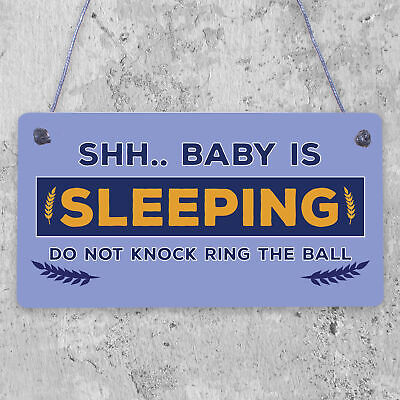 Shh.. Baby Is Sleeping Do Not Disturb Nursery Hanging Plaque Baby Door Cot Sign