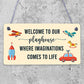 Welcome To Our Playhouse Sign Garden PLAYROOM Plaque Daughter Son Gift