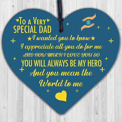 SPECIAL DAD Wooden Heart Dad Birthday Gift FATHERS DAY Gift From Daughter