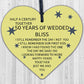 50th Wedding Anniversary Card Wood Heart Gift For Husband or Wife Thank You