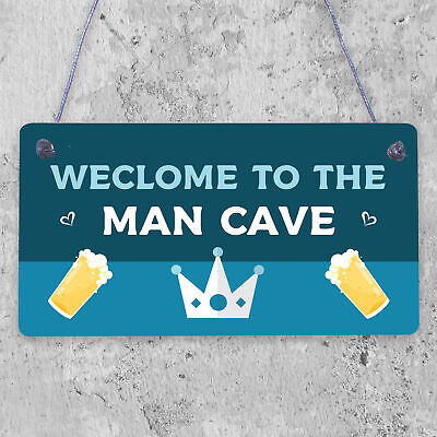 Man Cave Engraved Hanging Plaque Gift For Him Home Bar Garage Shed Signs