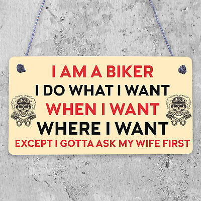 BIKER Gifts For Men Gift For Motorbike Motorcycle Lovers Garage Man Cave Sign