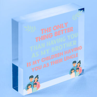 Thank You Novelty Gift For Uncle Plaque Gifts For Brother Birthday Christmas