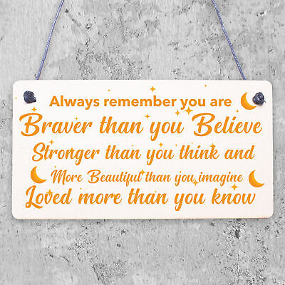 Stronger Inspirational Hanging Plaque Friendship Gifts Quote Butterfly Love Sign