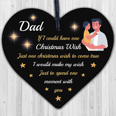 Dad Christmas Memorial Tree Decoration Hanging Wooden Bauble Gift For Father