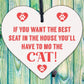 Best Seat Move The Cat Novelty Wooden Hanging Heart Plaque Funny Pets Gift Sign