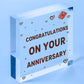 Congratulations On Your Anniversary Wooden Hanging Heart Plaque Love Gift Sign