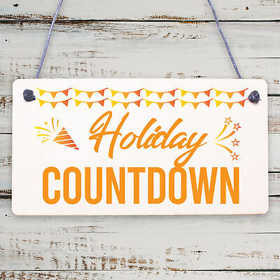 Chalkboard Holiday Countdown Hanging Sign Plaque Friendship Family Doorsign Gift