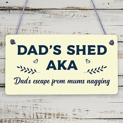 Funny Dads Shed Sign Hanging Man Cave Garden Plaque Fathers Day Gift For Dad