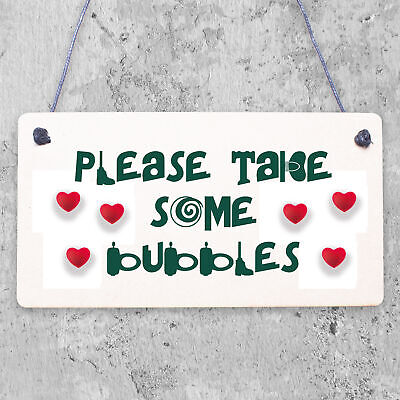 Please Take Some Bubbles Hanging Cute Wedding Table Plaque Decoration Gift Sign