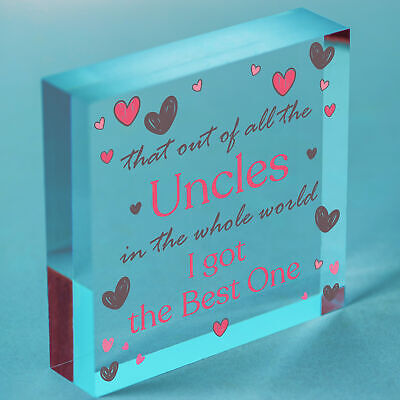 Uncle Gifts For Birthday Christmas Wooden Heart Uncle Ornament Decoration Card