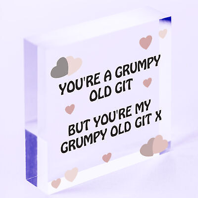 Youre My Grumpy Old Git Novelty Wooden Hanging Heart Valentines Day Gift For Him