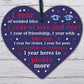 1st Wedding Anniversary 1 Year Gift Handmade Wooden Heart First Wedding Gifts