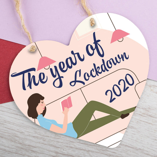 The year of Lockdown Heart Hanging Sign 2020 Friend Gifts Keepsake