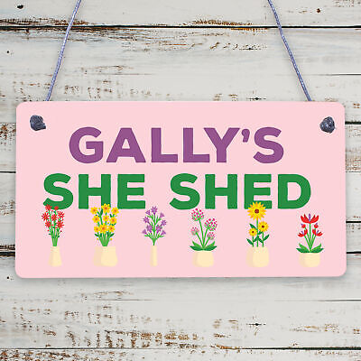 Personalised She Shed Sign Garden Summerhouse Plaque Alcohol Beer Garage Pub