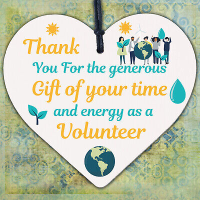 Thank You Gift For Volunteer Colleague Wooden Heart Plaque Friendship Keepsake