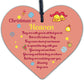 Christmas In Heaven Xmas Tree Decoration Memorial Quote Wood Heart Plaque Poem