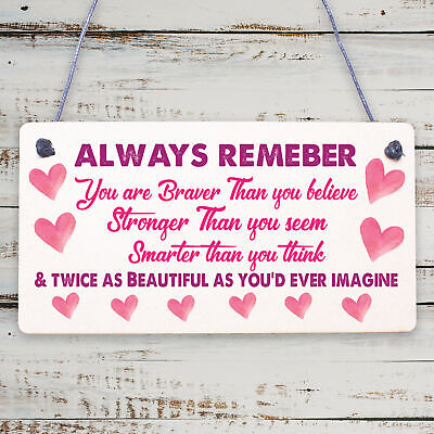 Stronger Inspirational Wall Plaque Friendship Gifts Quote Heart Friend Love Sign